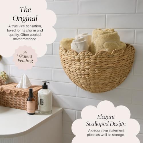 BEBE BASK Scalloped Wicker Wall Basket - Image 3