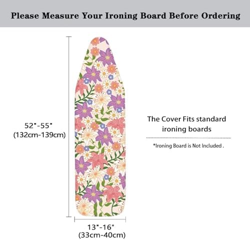 Flashideas Flower Ironing Board Cover and Pad 15x54 Inch Standard Ironing Board - Image 5
