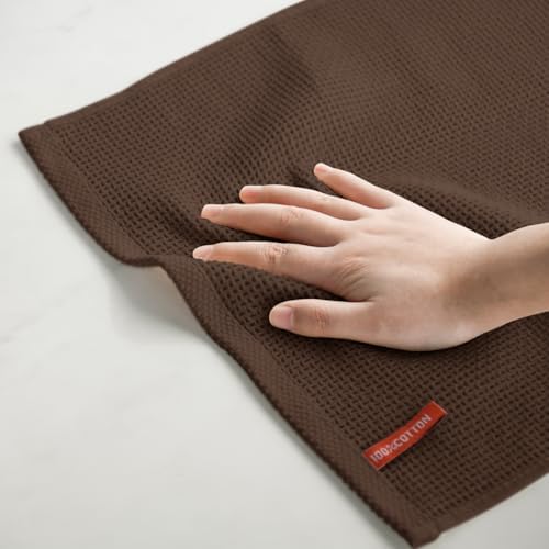 Artoid Mode 100% Cotton Beige Dark Coffee Brown Waffle Weave Kitchen Dish Cloths - Image 5