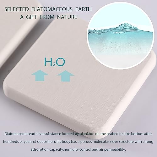 NiuYichee 2Pcs Stone Soap Trays Water Absorbing Diatomite Coaster - Image 4