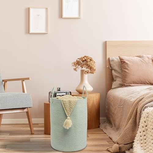XUANGUO Cotton Rope Laundry Basket Hamper - Image 5