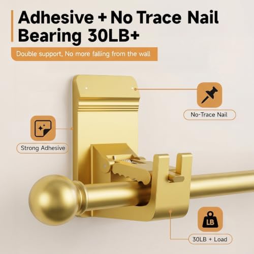 Universal Heavy Duty Curtain Rod Brackets, No Drill Curtain Rod Brackets - Image 5