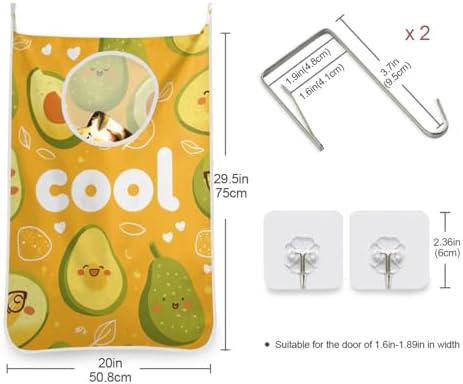 2PCS Hanging Laundry Hamper Bag Over the Door Laundry Hamper Wall Hamper Large - Image 3
