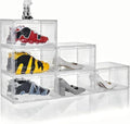 Attelite Large Shoe Boxes 6 Pack Drop Side Shoe Storage Container Stackable by Attelite