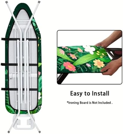 Nuxovilar Colorful Flowers Dark Green Ironing Board Cover 15x54 - Image 5