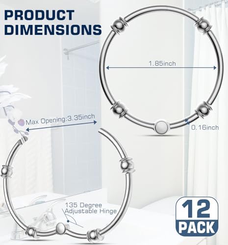 Shower Curtain Rings Hooks, Rustproof Shower Curtain Hooks - Image 6