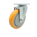 Service Caster Brand Replacement Caster for Uline Caster H-7449S - Stainless Steel Swivel Top Plate Caster with 5 Inch Yellow Polyurethane Wheel - Fits Carts and Platform Trucks H-6348
