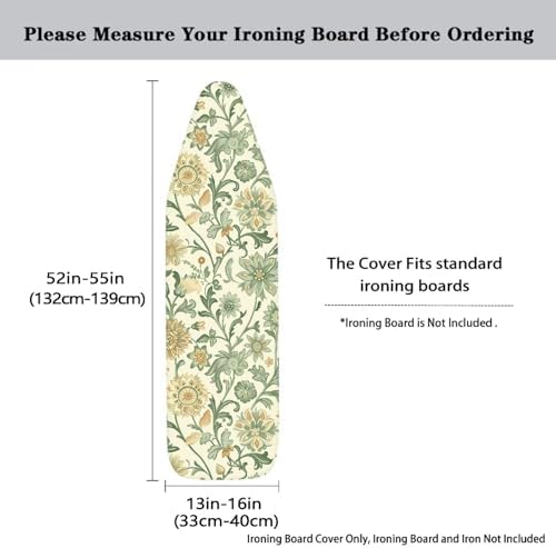 Yellow Green Floral Tabletop Ironing Board Cover Standard Ironing Board - Image 5