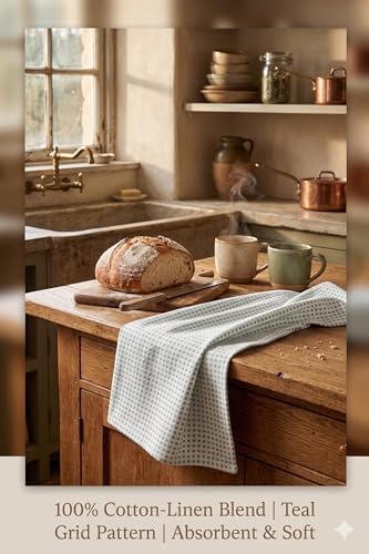 Urban Villa Kitchen Towels Cotton Dish Towels 20”x30” Aqua White - Image 7