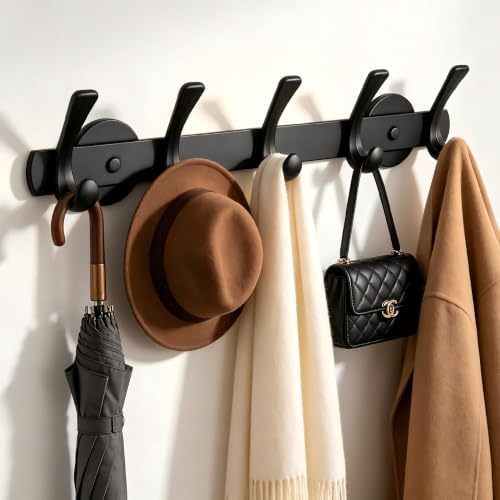 ULIBERMAGNET Strong Magnetic Double Hooks Rack, Heavy Duty Coat Magnetic Rack by ULIBERMAGNET