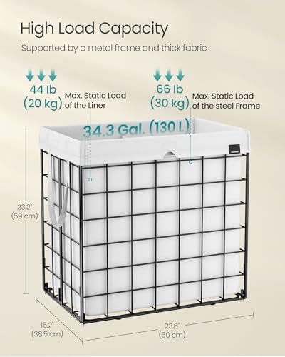 SONGMICS Laundry Hamper, Collapsible, 34.3 Gal. - Image 5
