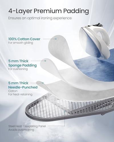 SONGMICS Ironing Board, with Stable Iron Rest, 43 x 13 Inches - Image 5