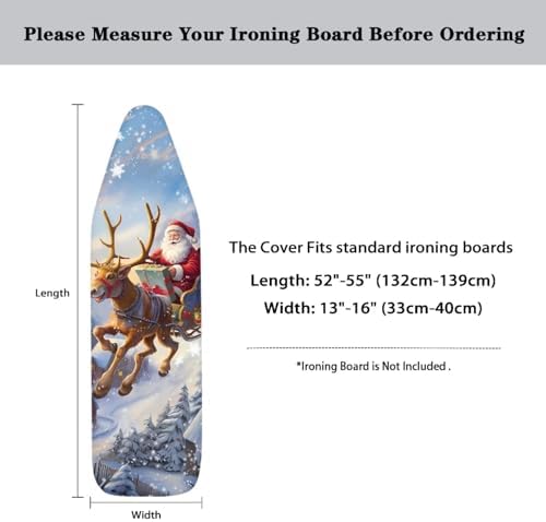 Santa Claus Deer Ironing Board Cover Stain Resistant Cover - Image 6