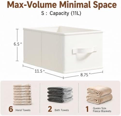 3-Pack Closet Storage Bins, Foldable Fabric Storage Baskets - Image 2