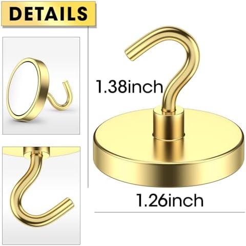 VNDUEEY Magnetic Hooks Heavy Duty, 110 Lbs Super Neodymium Metal Hooks - Image 5