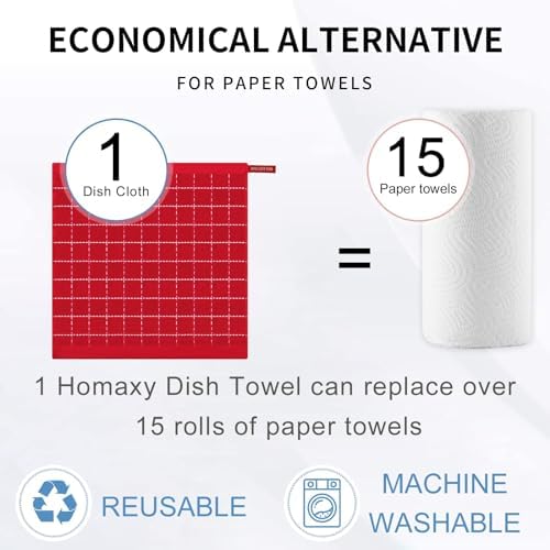 Homaxy 100% Cotton Terry Kitchen Dish Cloths, 7 Pack - Image 7