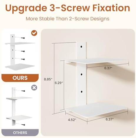 Wawocs Invisible Bookshelves for Wall, 4 Tier Floating Bookshelf Made of Heavy - Image 3