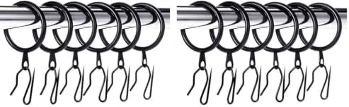 Hotop 30 Pcs Metal Drapery Curtain Rings 0.98/1.26/1.65 inch Interior Diameter by HOTOP