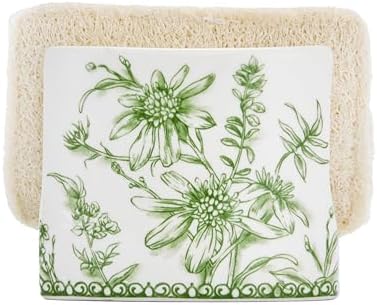 Bico Green Garden Toile De Jouy Ceramic Kitchen Sponge Holder - Image 3