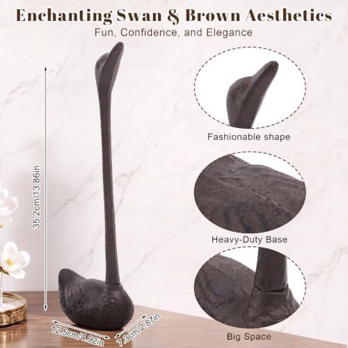 Maxdot Swan Paper Towel Holder for Bathroom Countertop, 15 x 3.3 x 5.5 Inch - Image 2