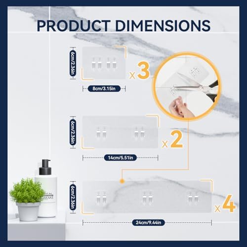 YASONIC 9-Pack Shower Caddy Adhesive Replacement - Image 5