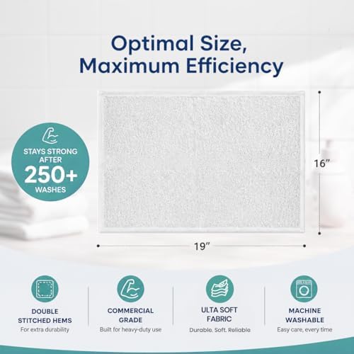 Bar Mop Towels Pack of 60 – Bulk Terry Cleaning Rags 16"x19" – Absorbent - Image 2