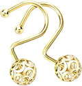 MitoVilla Gold Metal Shower Curtain Hooks Rings, Bling Yellow Shower Hooks by MitoVilla