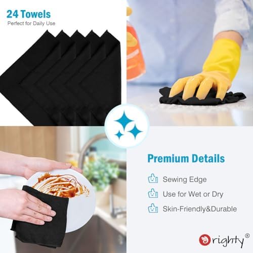 Orighty Microfiber Cleaning Cloth, Cleaning Rags, 24 Pack, 12x11 in - Image 5
