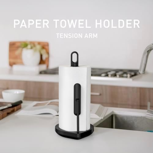 simplehuman Tension Arm Countertop Paper Towel Holder, Easy One-Handed Tear - Image 2