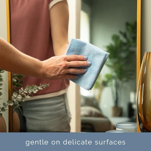 S&T INC. Microfiber Cleaning Cloth, 200 Pack, 11.5" x 11.5", Light Blue - Image 3