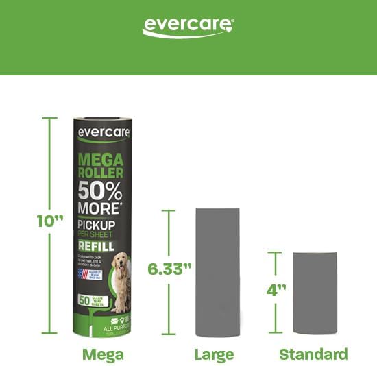 Evercare 10-Inch Mega All-Purpose Pet Hair Lint Roller Refill, 50 Sheets – - Image 6