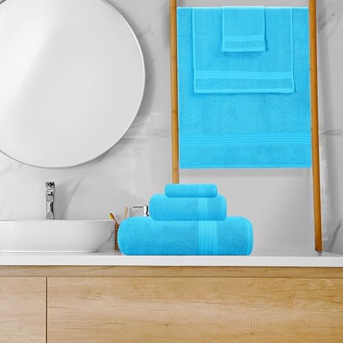 GLAMBURG Ultra Soft 8-Piece Towel Set -100% Pure Ringspun Cotton, Contains 2 - Image 4