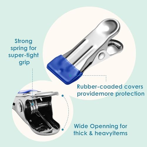 36 Pack Heavy Duty Clothes Pins, 2.17-Inch Stainless Steel Chip Clips, and Food - Image 4