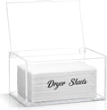 Acrylic Dryer Sheet Holder Dispenser Container, Bonus Black Labels Included by SUBEKYU