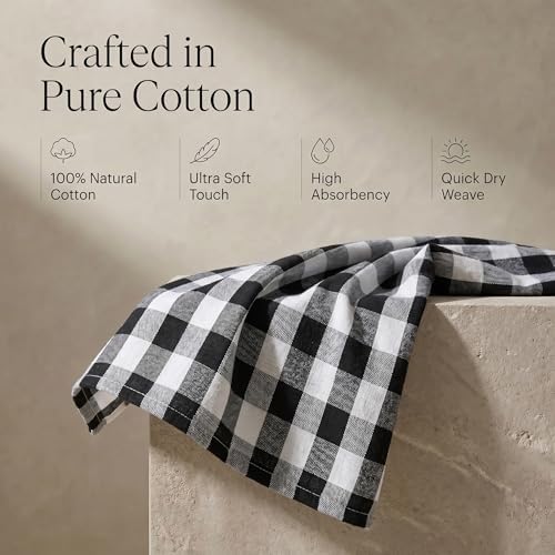 Urban Villa Kitchen Towels Cotton Dish Towels 20”x30” Black Wht - Image 4