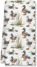 Rustic Botanical Mallard Duck Kitchen Towels, Duck Lover Gifts Decorative Hand by HUGANE