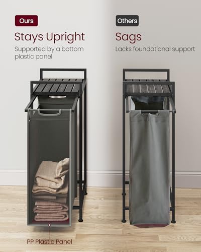 VASAGLE Laundry Sorter 1 Section, Rolling Cart - Image 4
