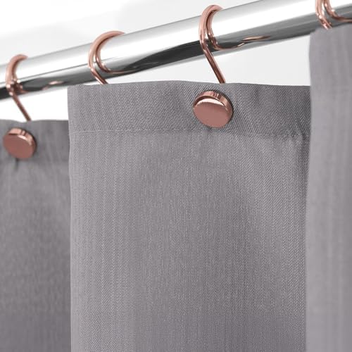 Rose Gold Shower Curtain Hooks: Rust Proof Metal Curtain Rings - Image 5