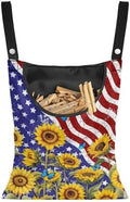 American Flag Clothespin Bags Sunflower Laundry Hanging Storage Organizer by CREAMIC