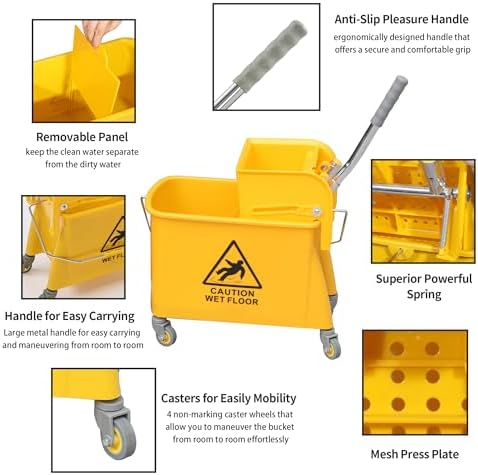 22Qt Floor Cleaning Mop Bucket - Image 3