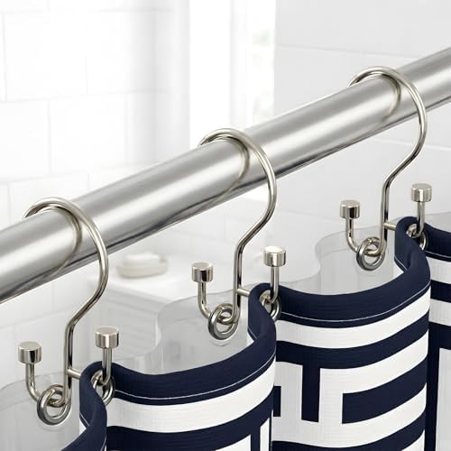 Bathway 12-Pack Double Shower Curtain Hooks, Rust-Resistant Metal Shower by Bathway