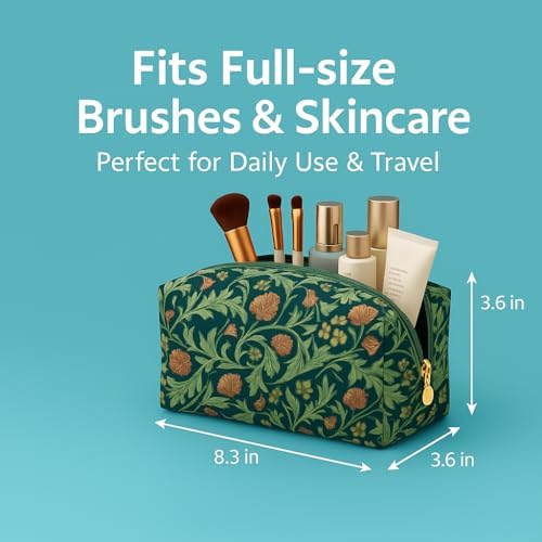 Large Pencil Case, Quilted Cotton Pencil Pouch, Cute Floral Pen Bag - Image 3