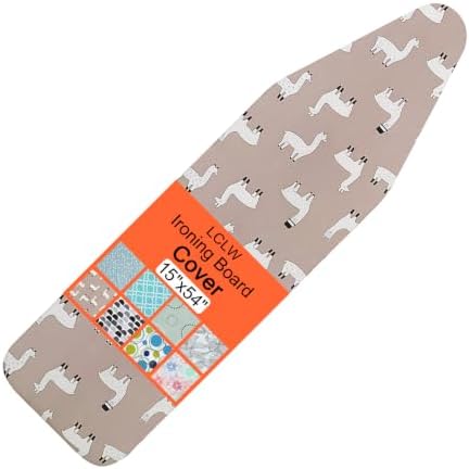 Ironing Board Cover and Pad Standard Size 15" x 54", 3 Pairs of Hook and Loop by LCLW