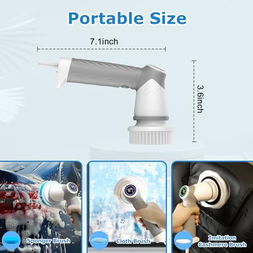DAESUNG Electric Spin Scrubber, Cordless Bathroom Scrubber Cleaning Brush - Image 5