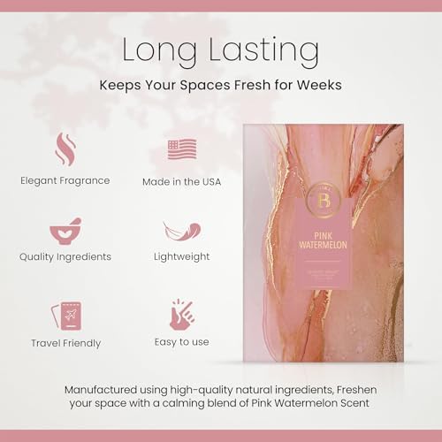 Brooklyn Fragrance Co. Marble Sachet Bags – Pink Watermelon Scented Pouches – - Image 3