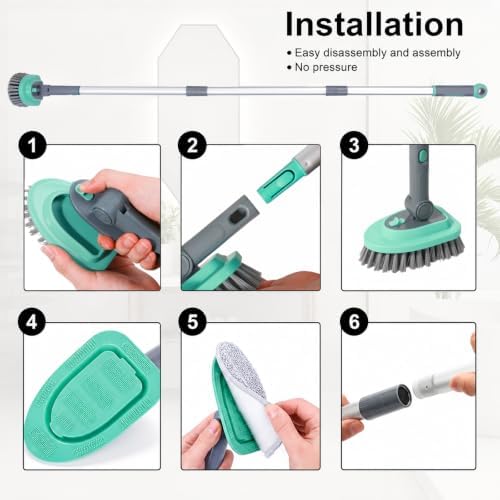 3 in 1 Tile Tub Shower Scrubber, Cleaning Brush - Image 5