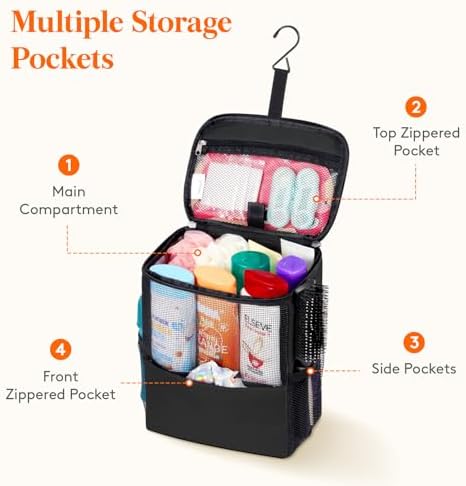 Lifewit Shower Bag Mesh Shower Caddy Portable College Dorm Room Essentials Tote - Image 4