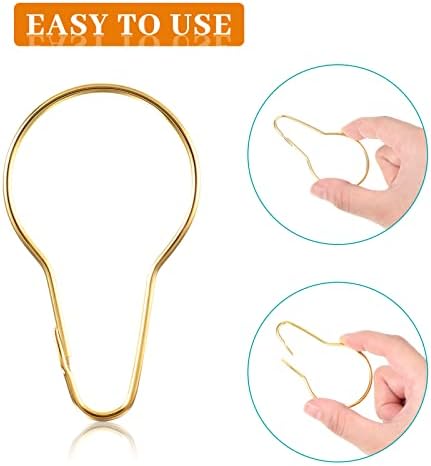 Queekay 60 Pcs Metal Shower Curtain Hooks Reusable Hanging Clips - Image 3