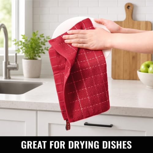 Kitinjoy 100% Cotton Terry Kitchen Dish Cloths, 12”x 12” - Image 5