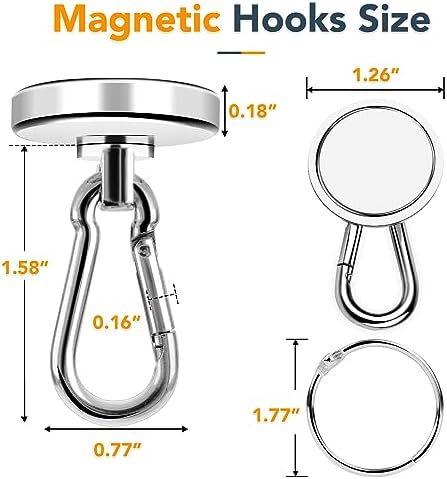 MIKEDE Magnetic Hooks Heavy Duty 110LBS+ Strong Neodymium Magnets - Image 4